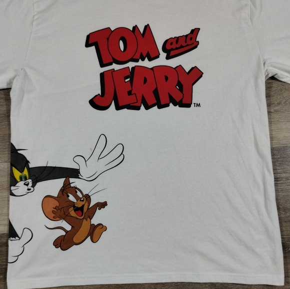 Hanna Barbera Tom and Jerry Chase Long Sleeve T-Shirt Size Large Double Sided - Picture 5 of 15